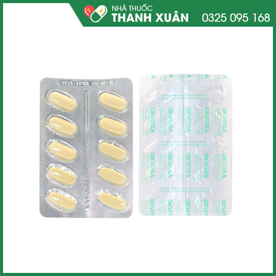 Okavitka chỉ định bổ sung calci và vitamin D và hỗ trợ giảm nguy cơ giảm mật độ xương, gãy xương do loãng xương